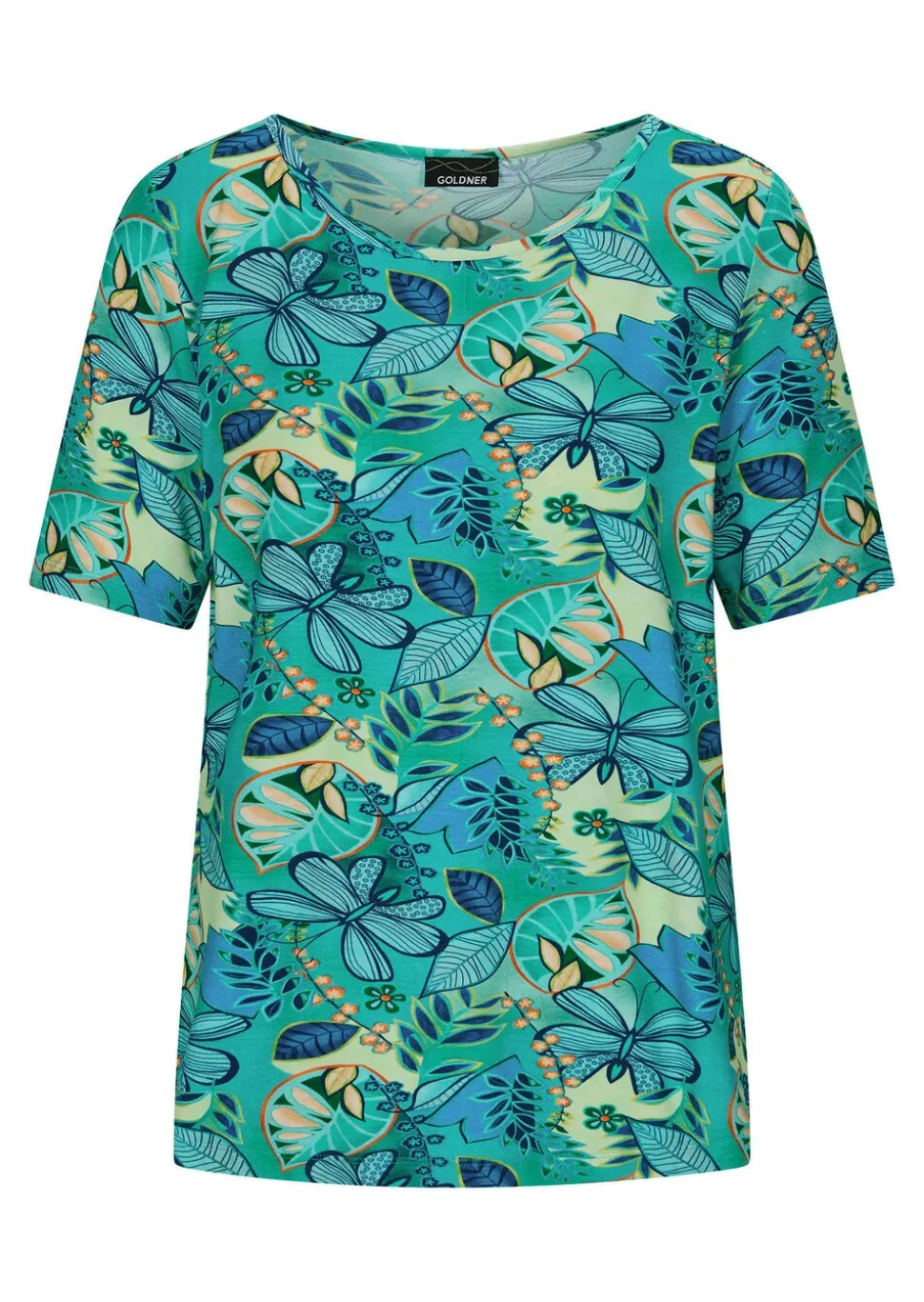 Jersey-Shirt mit U-Boot-Ausschnitt