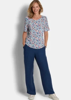 Jersey-Shirt mit U-Boot-Ausschnitt
