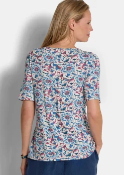 Jersey-Shirt mit U-Boot-Ausschnitt