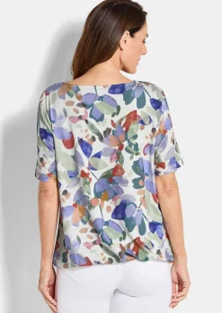 Jerseyshirt mit Wasserfallausschnitt