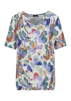 Jerseyshirt mit Wasserfallausschnitt