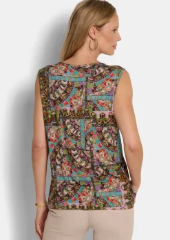 Jersey-Top mit Pailletten-Blende
