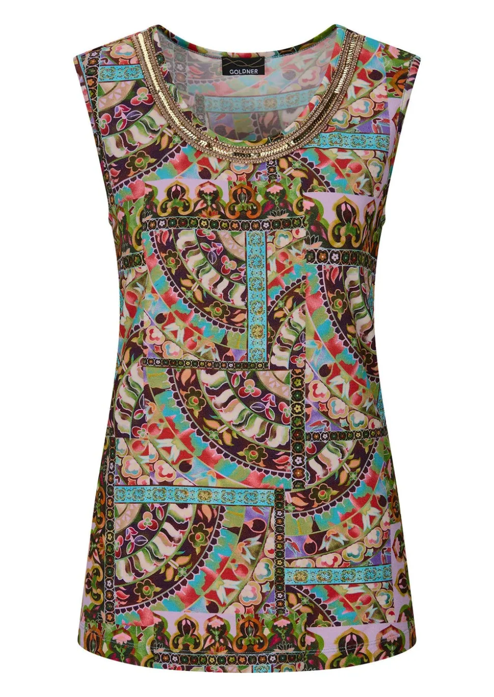 Jersey-Top mit Pailletten-Blende