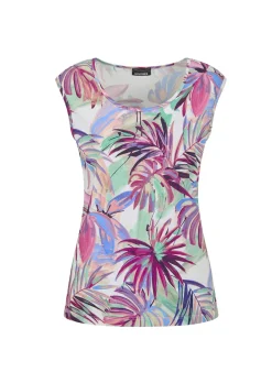 Jersey-Top mit Palmen-Print