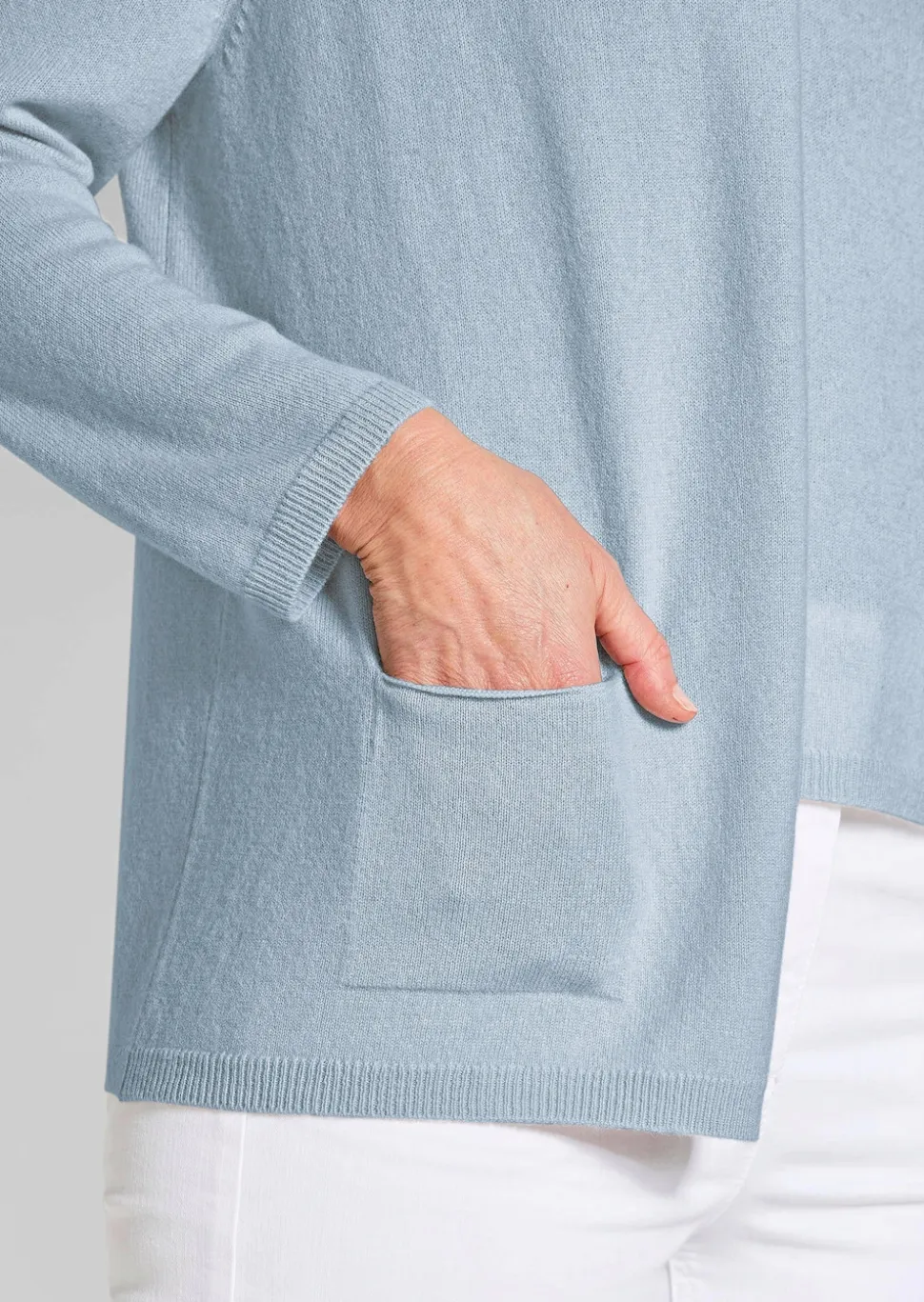 Kaschmir-Longstrickjacke