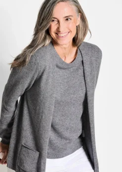 Kaschmir-Longstrickjacke