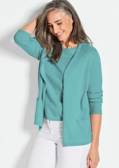Kaschmir-Longstrickjacke