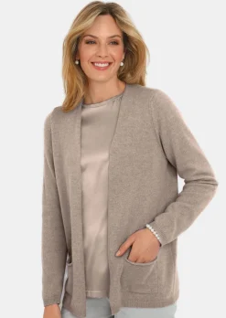 Kaschmir-Longstrickjacke