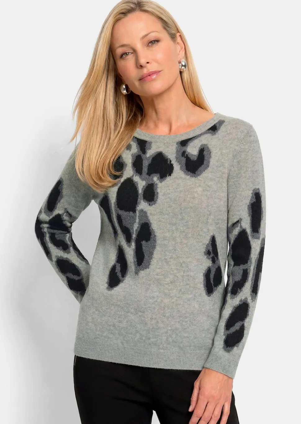 Kaschmirpullover im Leo-Look