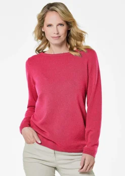 Kaschmirpullover mit U-Boot Ausschnitt