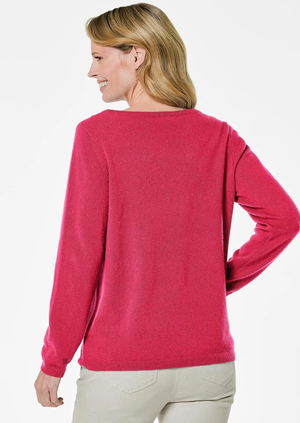 Kaschmirpullover mit U-Boot Ausschnitt