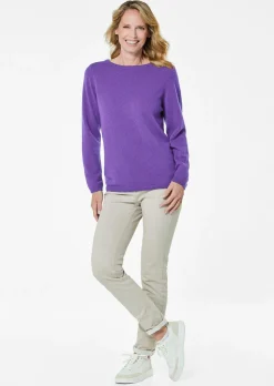 Kaschmirpullover mit U-Boot Ausschnitt