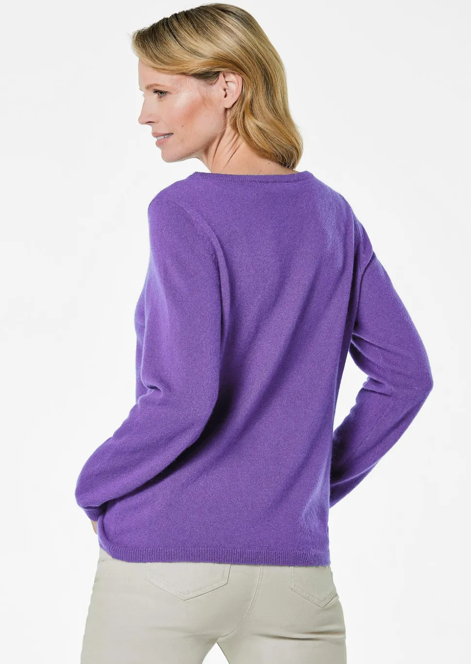 Kaschmirpullover mit U-Boot Ausschnitt