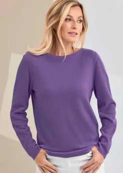 Kaschmirpullover mit U-Boot Ausschnitt