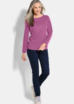 Kaschmirpullover mit U-Boot Ausschnitt