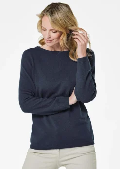 Kaschmirpullover mit U-Boot Ausschnitt