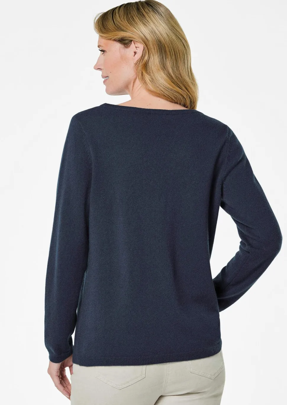 Kaschmirpullover mit U-Boot Ausschnitt