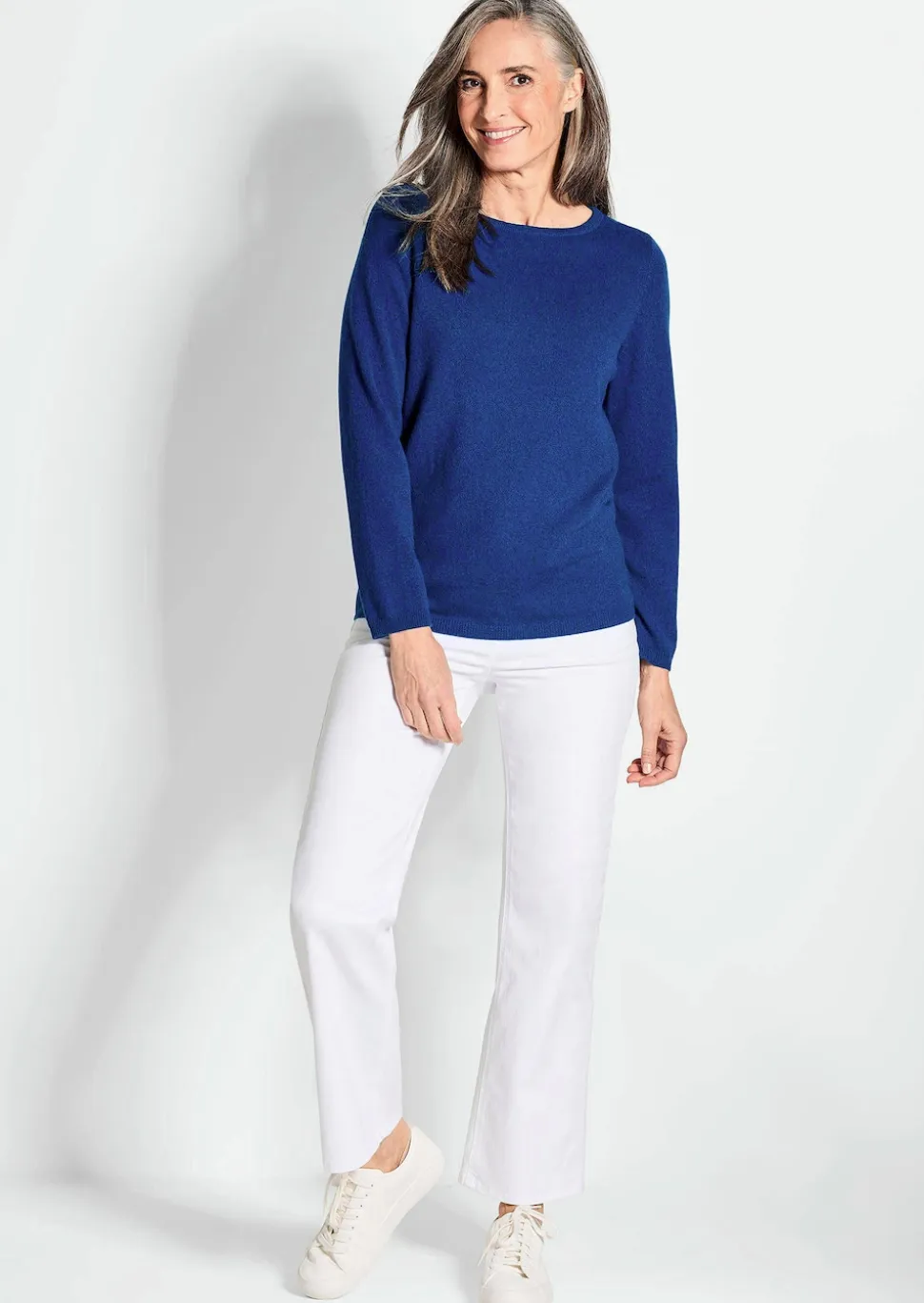 Kaschmirpullover mit U-Boot Ausschnitt