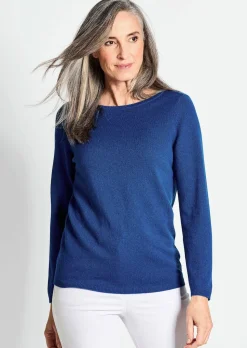 Kaschmirpullover mit U-Boot Ausschnitt
