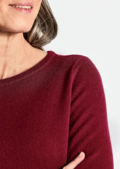Kaschmirpullover mit U-Boot Ausschnitt