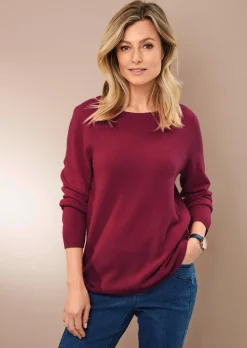 Kaschmirpullover mit U-Boot Ausschnitt