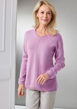 Kaschmirpullover mit V-Ausschnitt