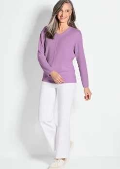 Kaschmirpullover mit V-Ausschnitt