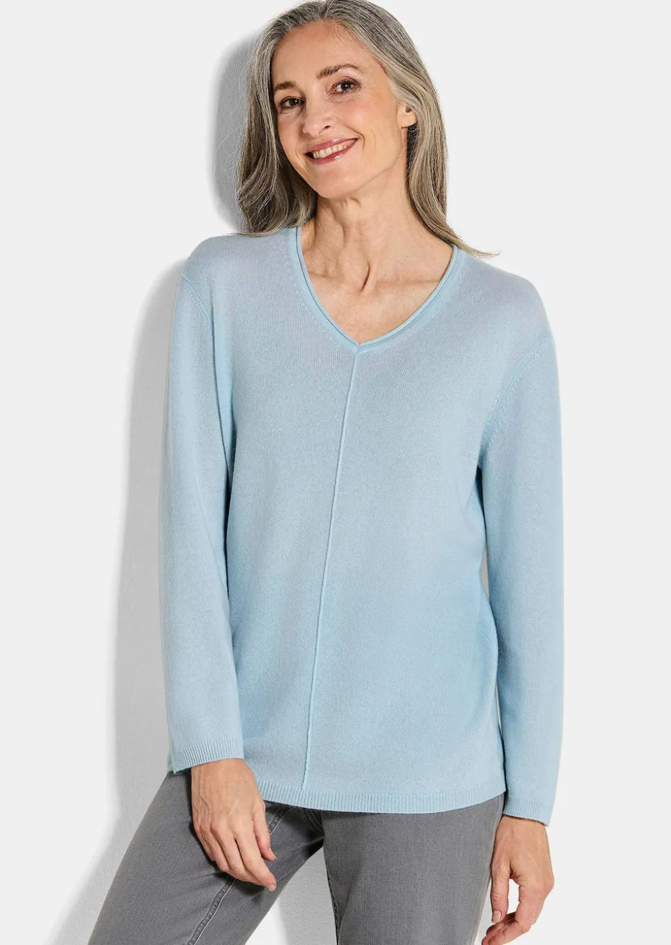 Kaschmirpullover mit V-Ausschnitt