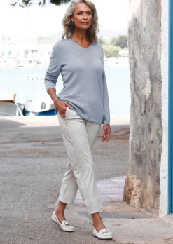 Kaschmirpullover mit V-Ausschnitt