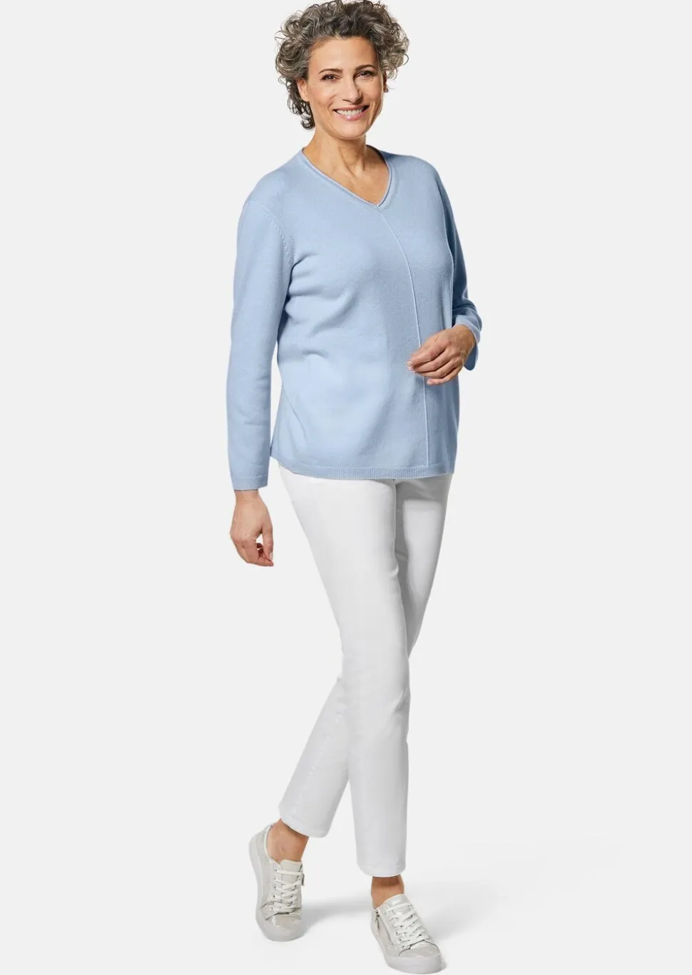 Kaschmirpullover mit V-Ausschnitt