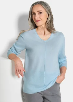 Kaschmirpullover mit V-Ausschnitt