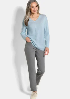 Kaschmirpullover mit V-Ausschnitt