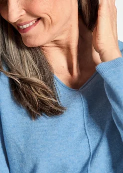 Kaschmirpullover mit V-Ausschnitt