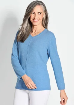 Kaschmirpullover mit V-Ausschnitt