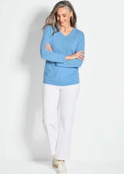 Kaschmirpullover mit V-Ausschnitt