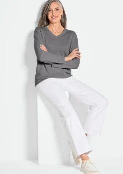 Kaschmirpullover mit V-Ausschnitt