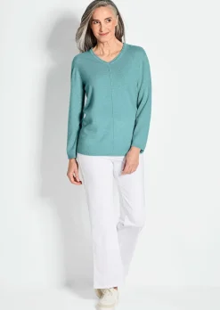 Kaschmirpullover mit V-Ausschnitt