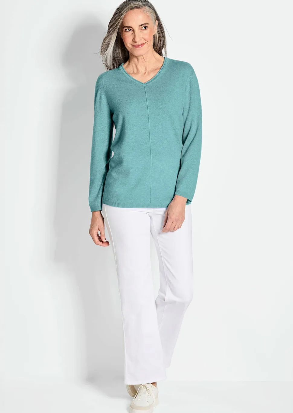 Kaschmirpullover mit V-Ausschnitt