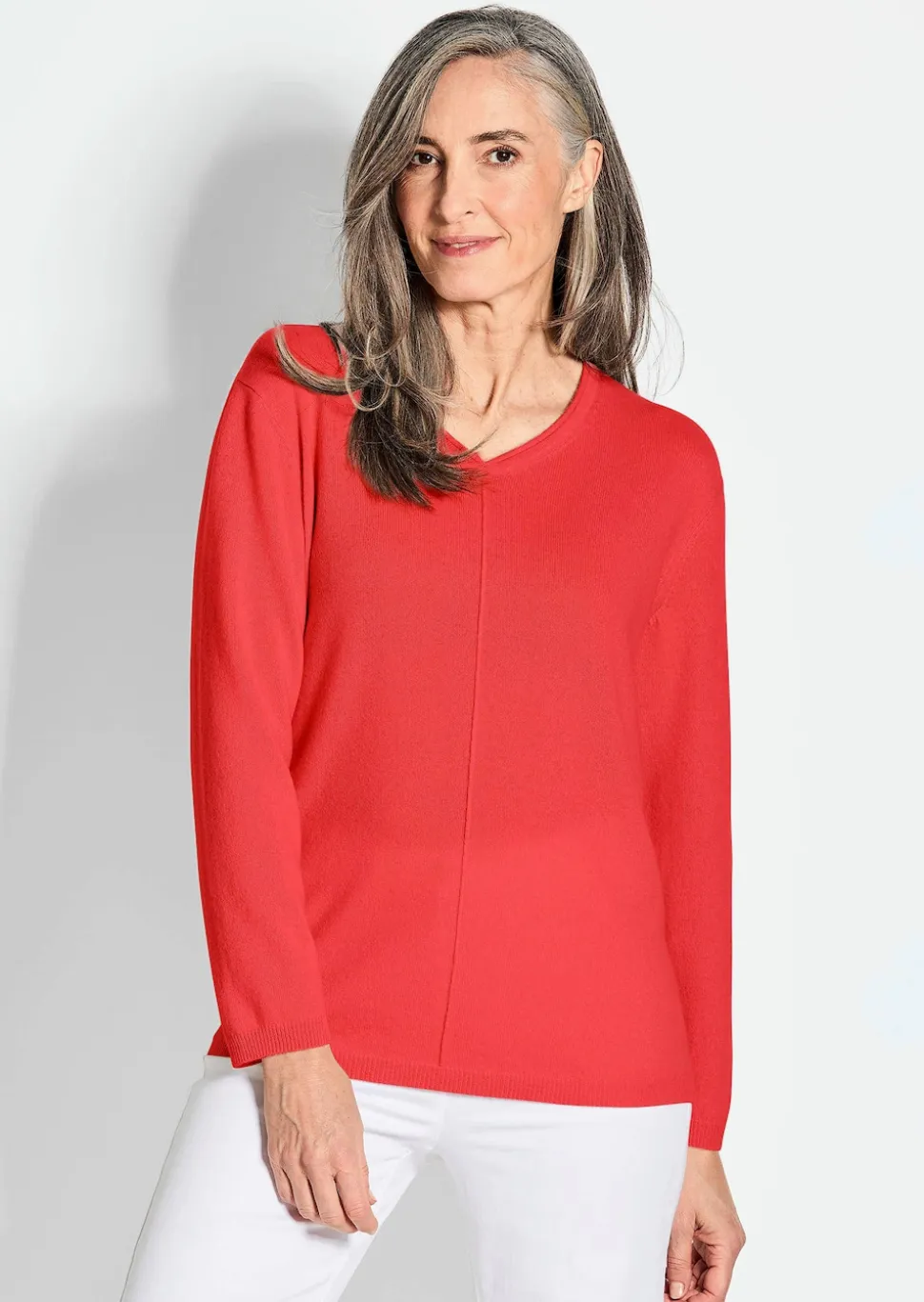 Kaschmirpullover mit V-Ausschnitt