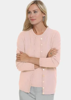 Kaschmirstrickjacke mit Rundhalsausschnitt