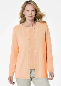 Kaschmirstrickjacke mit Rundhalsausschnitt