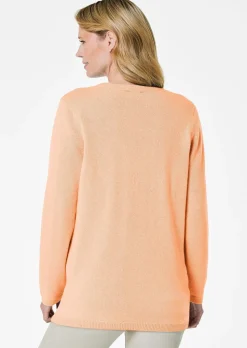 Kaschmirstrickjacke mit Rundhalsausschnitt