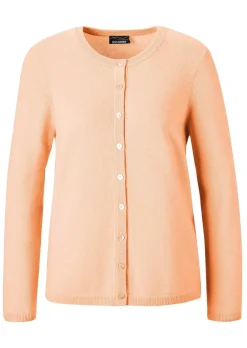 Kaschmirstrickjacke mit Rundhalsausschnitt