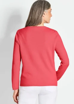 Kaschmirstrickjacke mit Rundhalsausschnitt