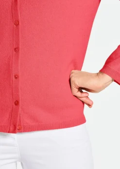 Kaschmirstrickjacke mit Rundhalsausschnitt