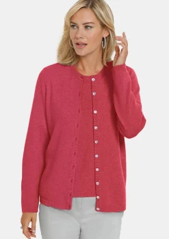 Kaschmirstrickjacke mit Rundhalsausschnitt