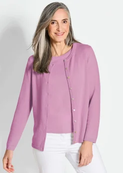 Kaschmirstrickjacke mit Rundhalsausschnitt