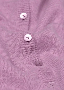 Kaschmirstrickjacke mit Rundhalsausschnitt