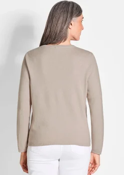 Kaschmirstrickjacke mit Rundhalsausschnitt