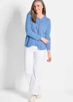 Kaschmirstrickjacke mit Rundhalsausschnitt